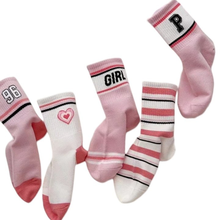 Dudie - Korean Children Fashion - #prettylittlegirls - Heart Pink Socks - 7