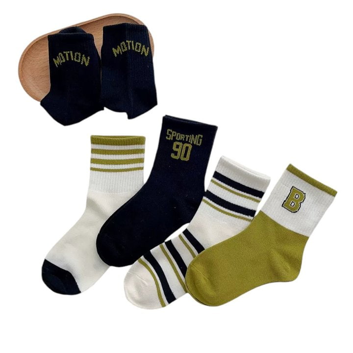 Dudie - Korean Children Fashion - #stylishchildhood - Olive Socks - 7