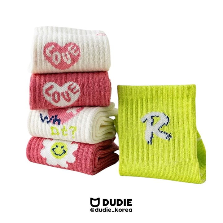 Dudie - Korean Children Fashion - #todddlerfashion - I Love Socks