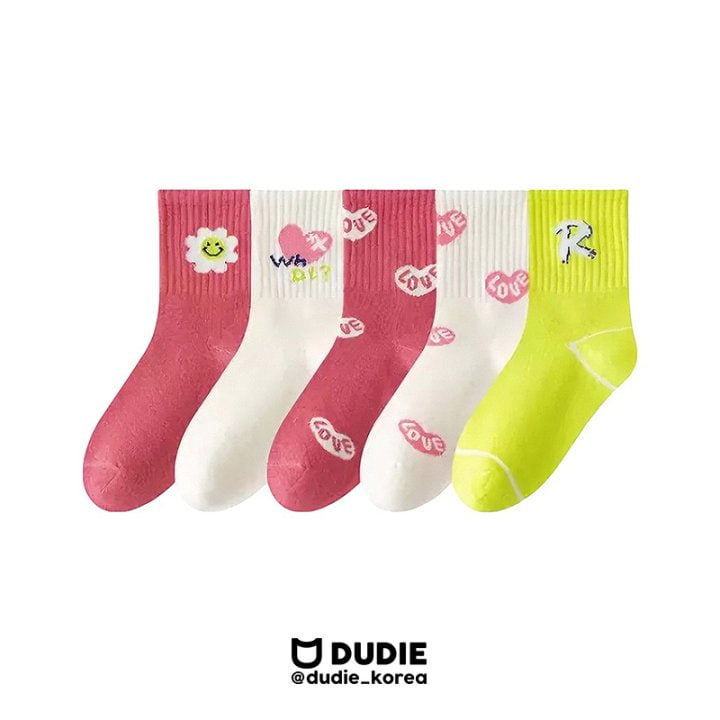 Dudie - Korean Children Fashion - #toddlerclothing - I Love Socks - 2