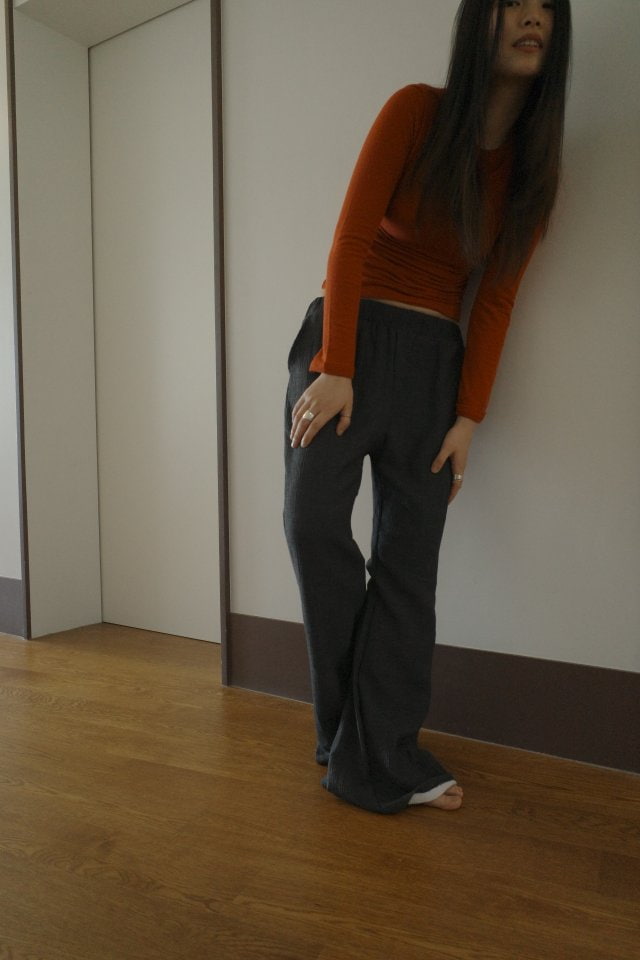 Enten - Korean Women Fashion - #momslook - Warm Bootscut Pants - 3