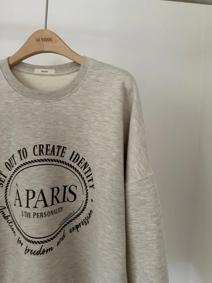 Hiyann - Korean Women Fashion - #momslook - Paris Sweatshirts - 3