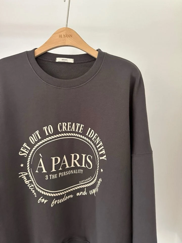 Hiyann - Korean Women Fashion - #momslook - Paris Sweatshirts - 5