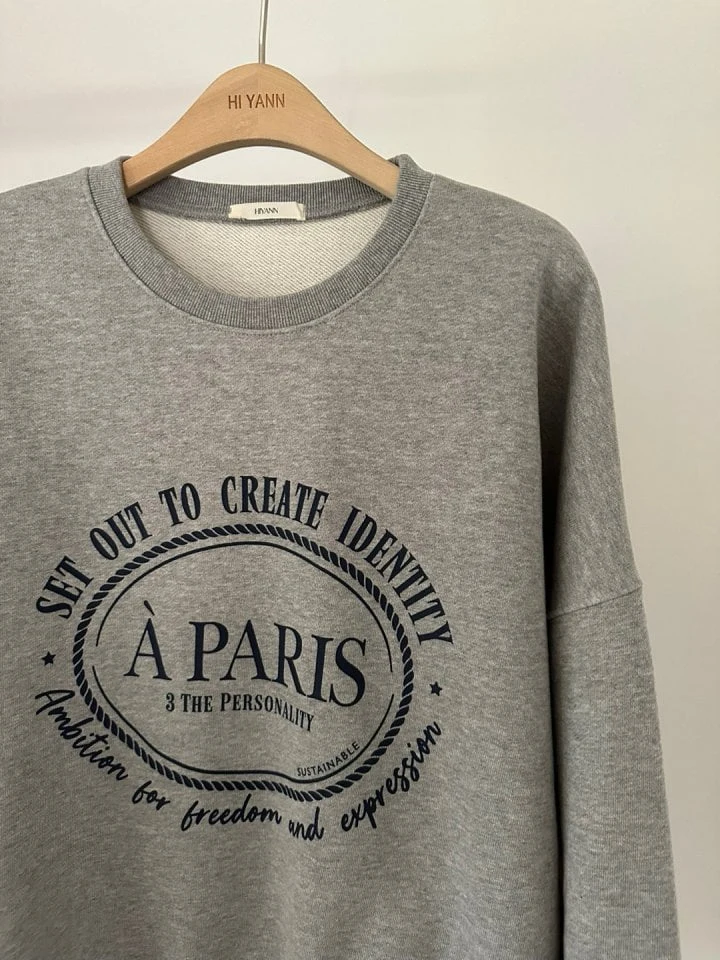 Hiyann - Korean Women Fashion - #momslook - Paris Sweatshirts - 7