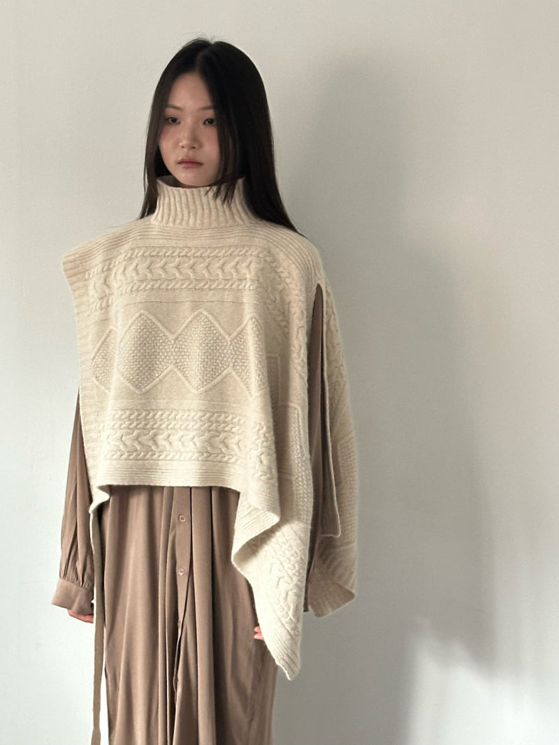 Hue - Korean Women Fashion - #thelittlethings - Muffler Shawl Knit Top - 8