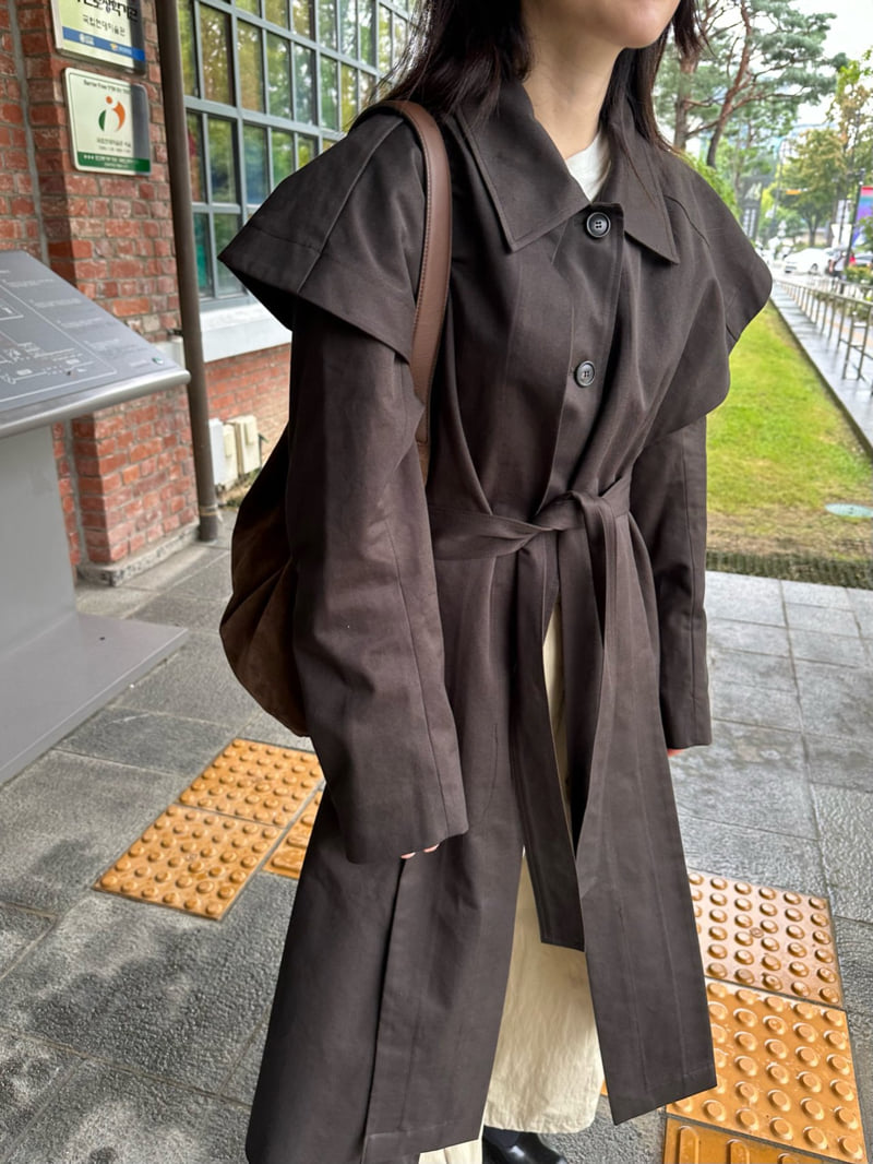 Hue - Korean Women Fashion - #vintagekidsstyle - Cape Trench Coat - 5