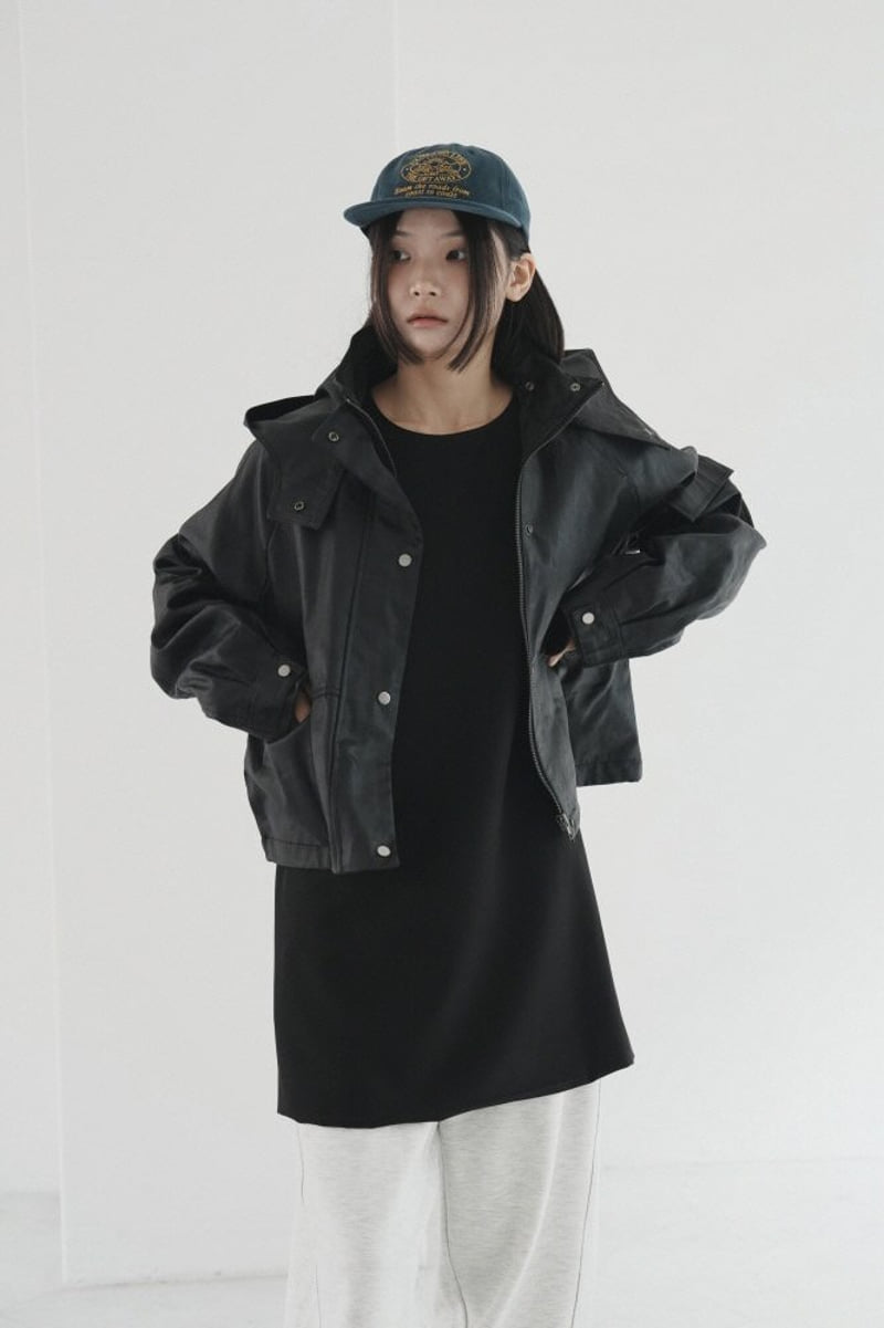 Hue - Korean Women Fashion - #momslook - Detachable Loose Hood Jumper - 4