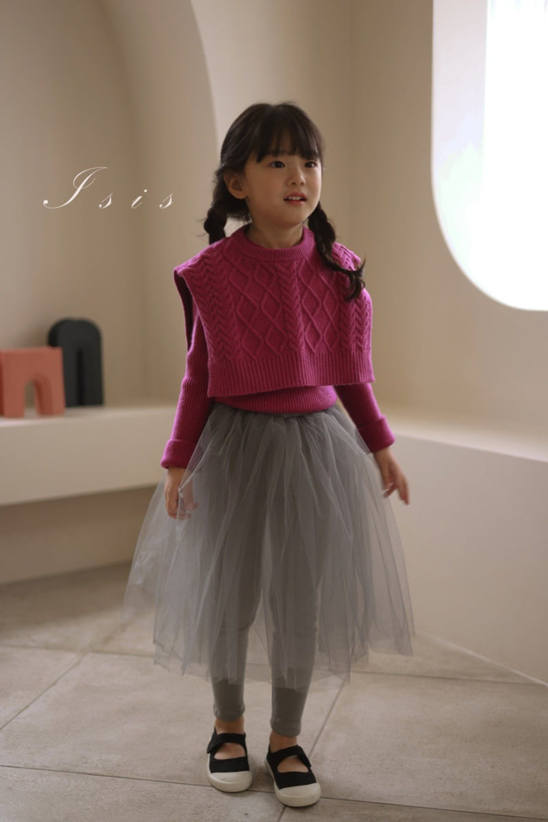 Isis - Korean Children Fashion - #Kfashion4kids - Long Mesh Skirt Leggings