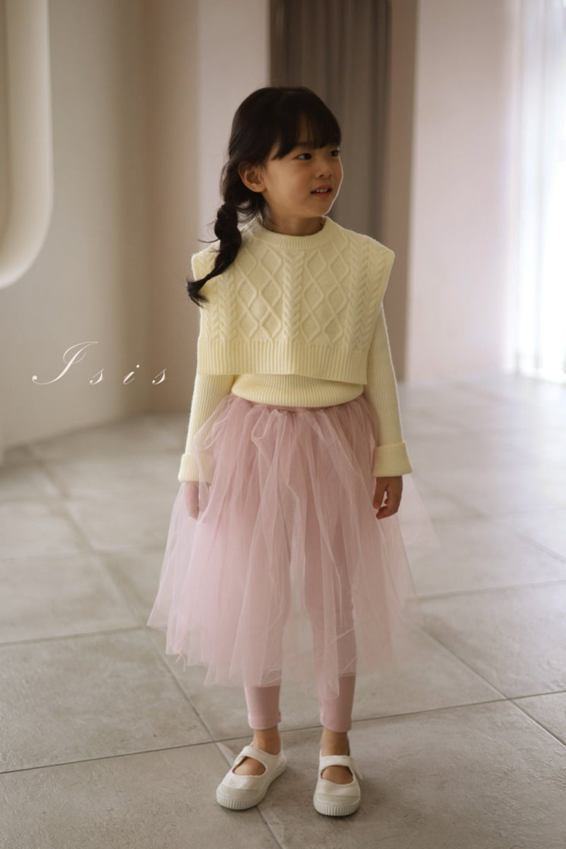 Isis - Korean Children Fashion - #childrensboutique - Long Mesh Skirt Leggings - 8