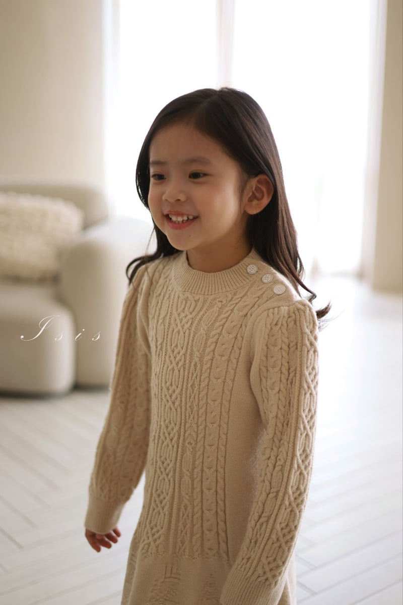 Isis - Korean Children Fashion - #littlefashionista - Paul Shawl Button Knit One-piece - 3