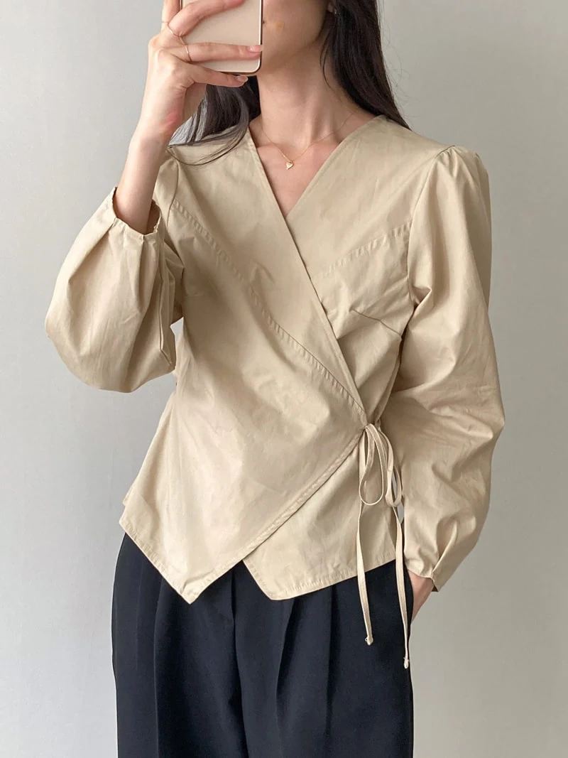 J dew - Korean Women Fashion - #momslook - Mov Wrap Blouse - 3