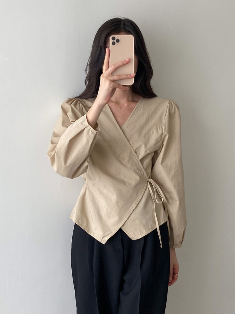 J dew - Korean Women Fashion - #thatsdarling - Mov Wrap Blouse