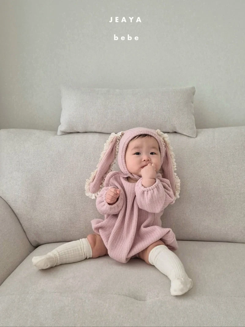 Jeaya & Mymi - Korean Baby Fashion - #onlinebabyboutique - Knit Bunny Bodysuit - 12