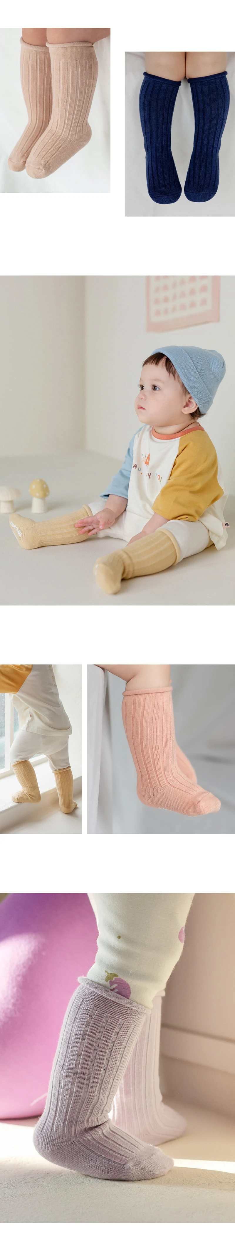 Kids Clara - Korean Baby Fashion - #babyboutique - Maco Rolling Baby Knee Socks (set of 5) - 4