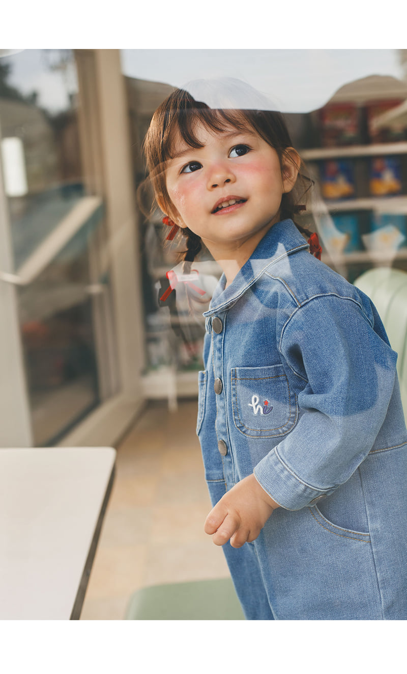 Kids Clara - Korean Baby Fashion - #babyfashion - Trin Denim Baby Jumpsuit - 4