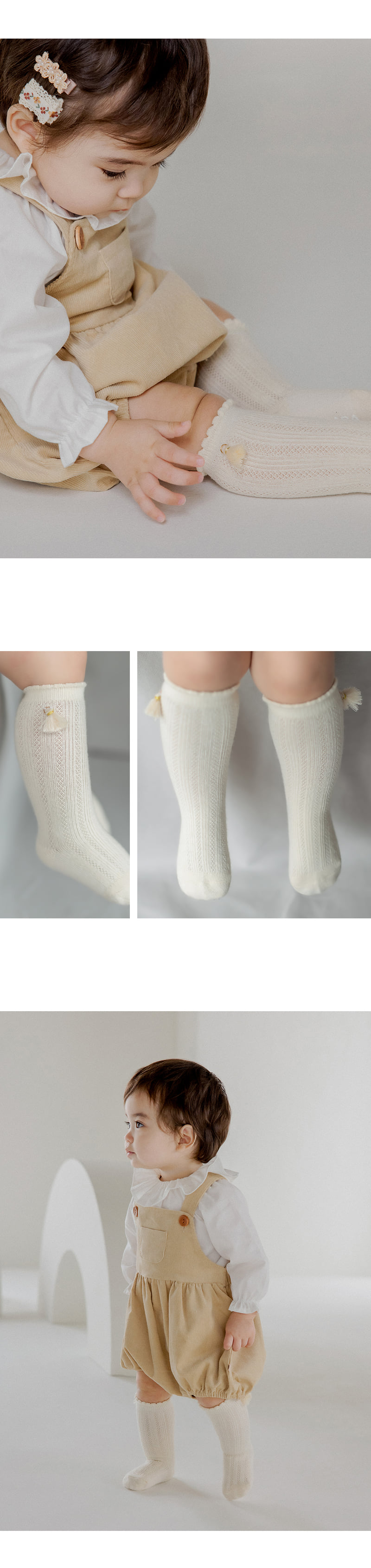 Kids Clara - Korean Baby Fashion - #babyootd - Lovely Tessel Baby Knee Socks (set of 5) - 2