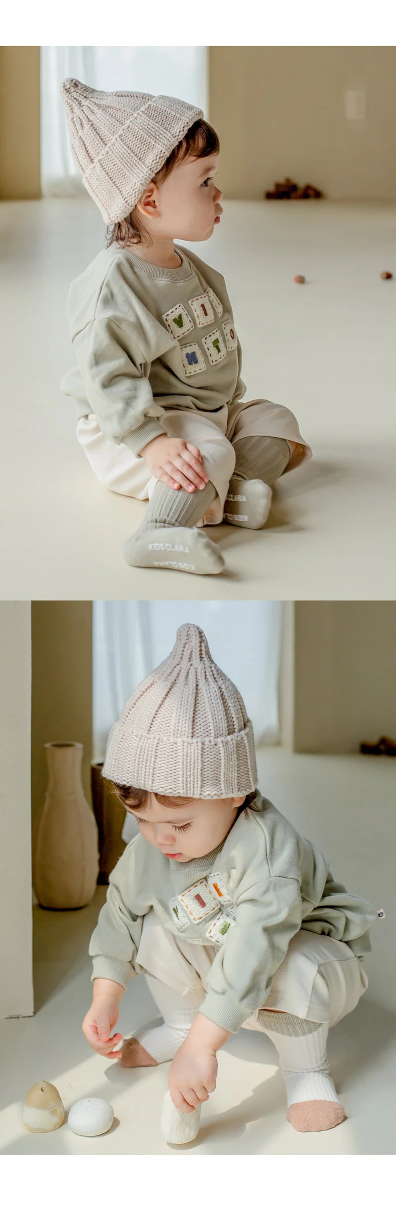 Kids Clara - Korean Baby Fashion - #onlinebabyshop - Sand Knit Baby Beanie - 6