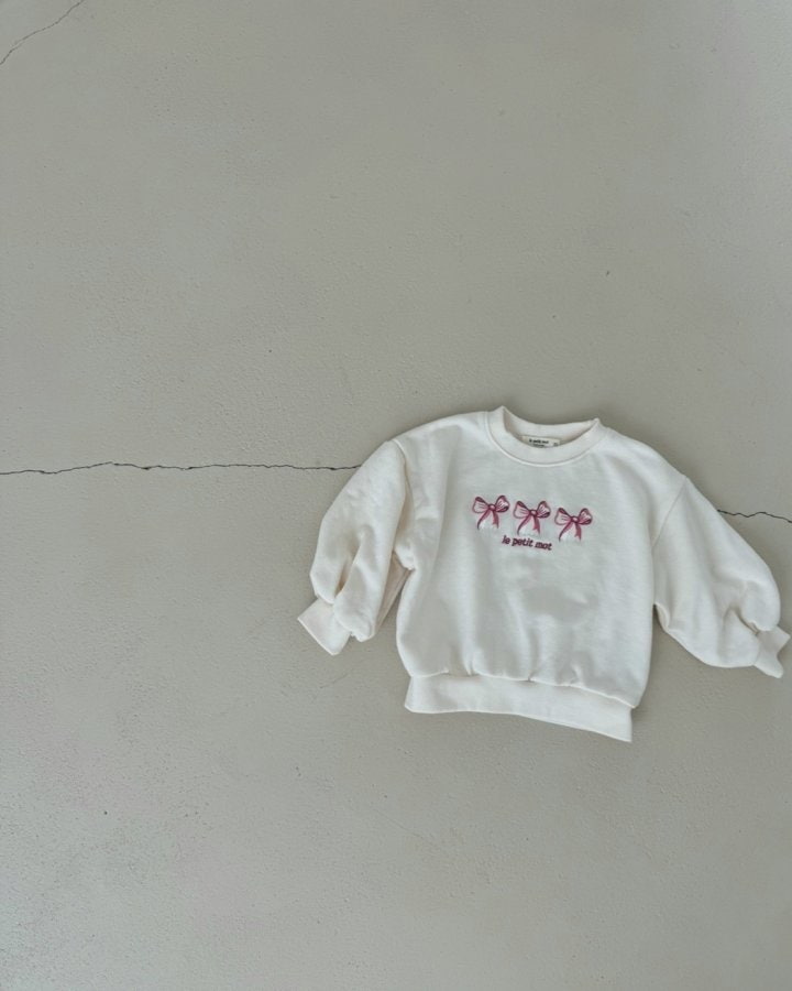 Le petitmot - Korean Children Fashion - #childrensboutique - Ribbon Embroidery Sweatshirts - 8