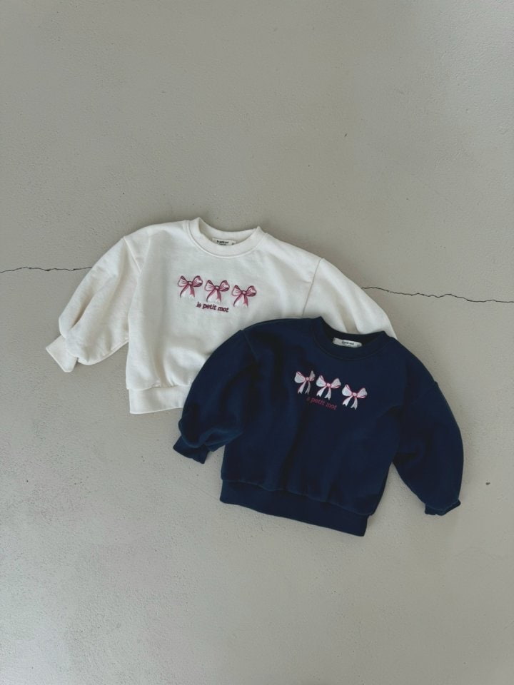 Le petitmot - Korean Children Fashion - #magicofchildhood - Ribbon Embroidery Sweatshirts