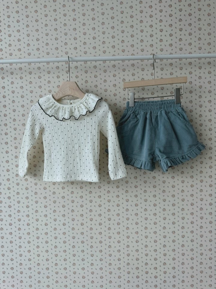 Le petitmot - Korean Children Fashion - #todddlerfashion - Dot Frill Tee - 6