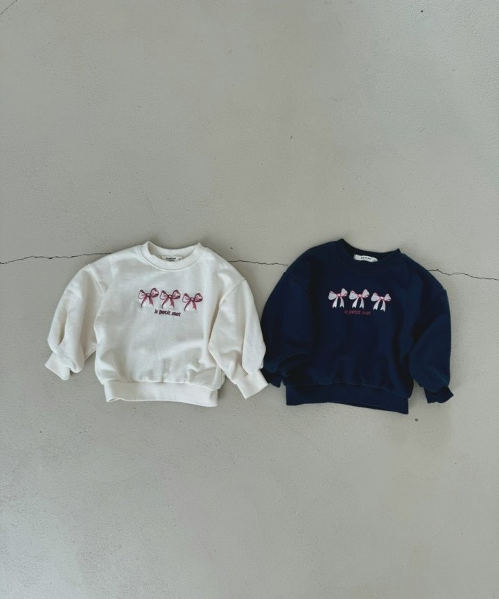 Le petitmot - Korean Children Fashion - #toddlerclothing - Ribbon Embroidery Sweatshirts - 5