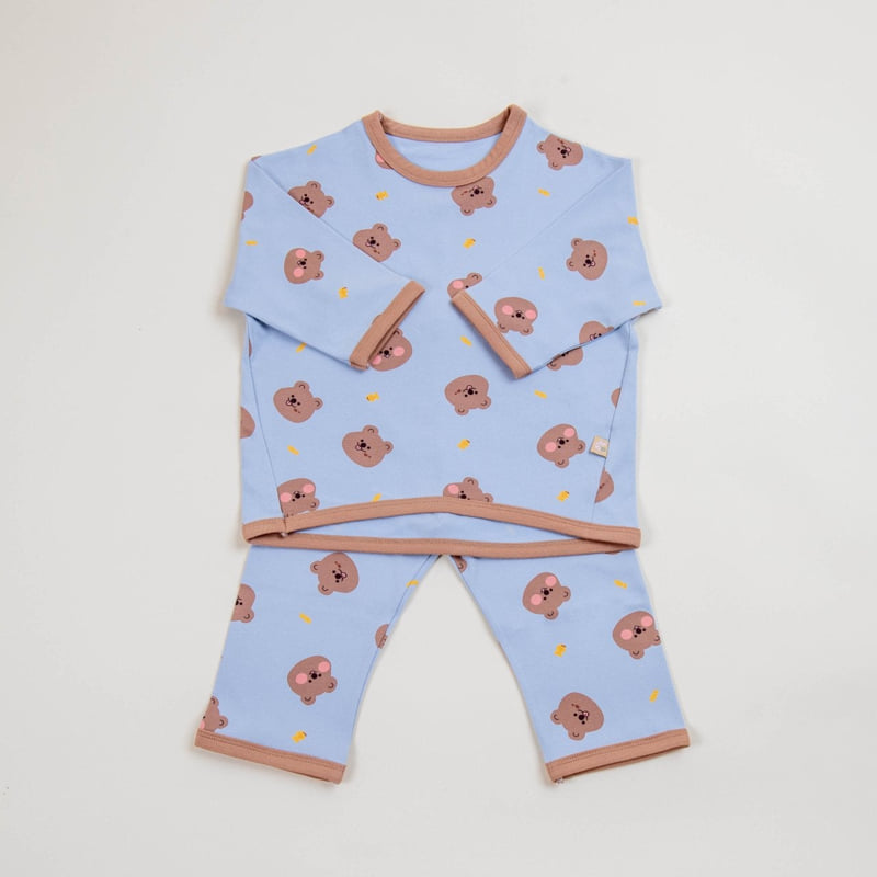 Lime & Blue - Korean Children Fashion - #childofig - New Bear Pajamas - 4