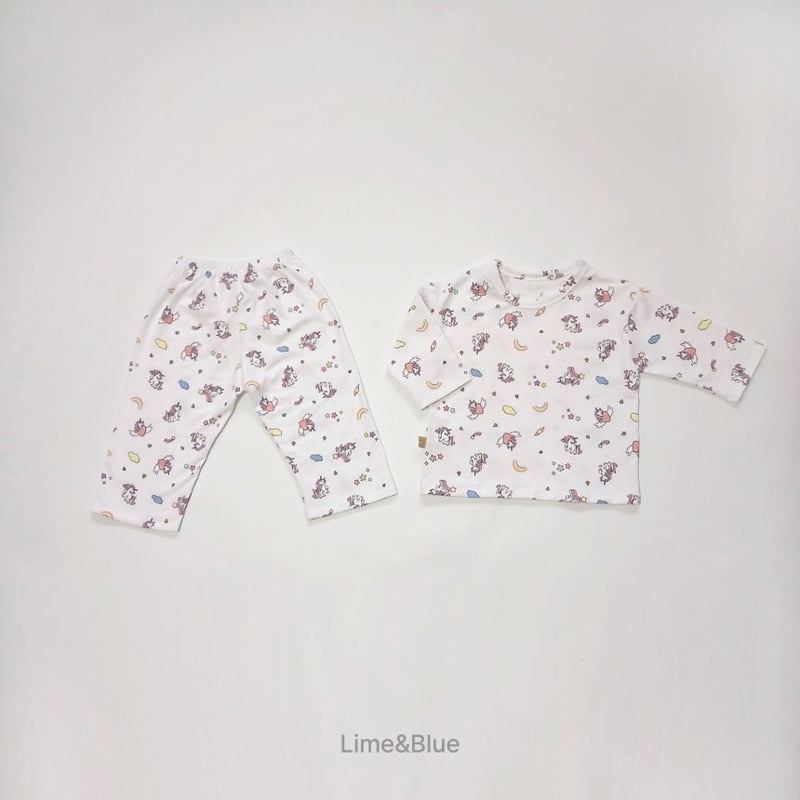 Lime & Blue - Korean Children Fashion - #designkidswear - One Pick Unicorn Pajamas - 2