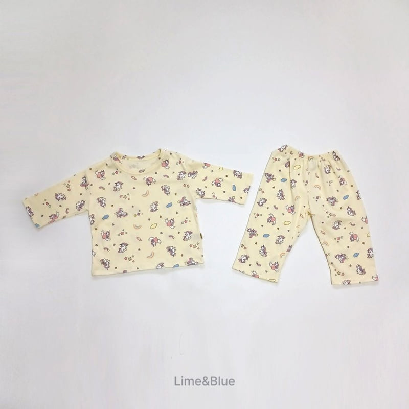 Lime & Blue - Korean Children Fashion - #discoveringself - One Pick Unicorn Pajamas - 3