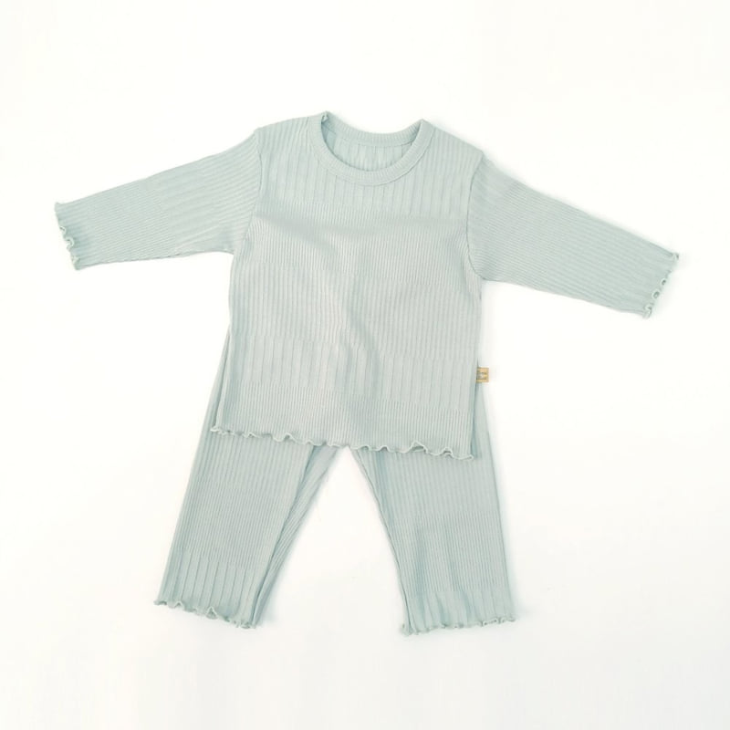 Lime & Blue - Korean Children Fashion - #discoveringself - Luxury Rib Top Bottom Set - 10