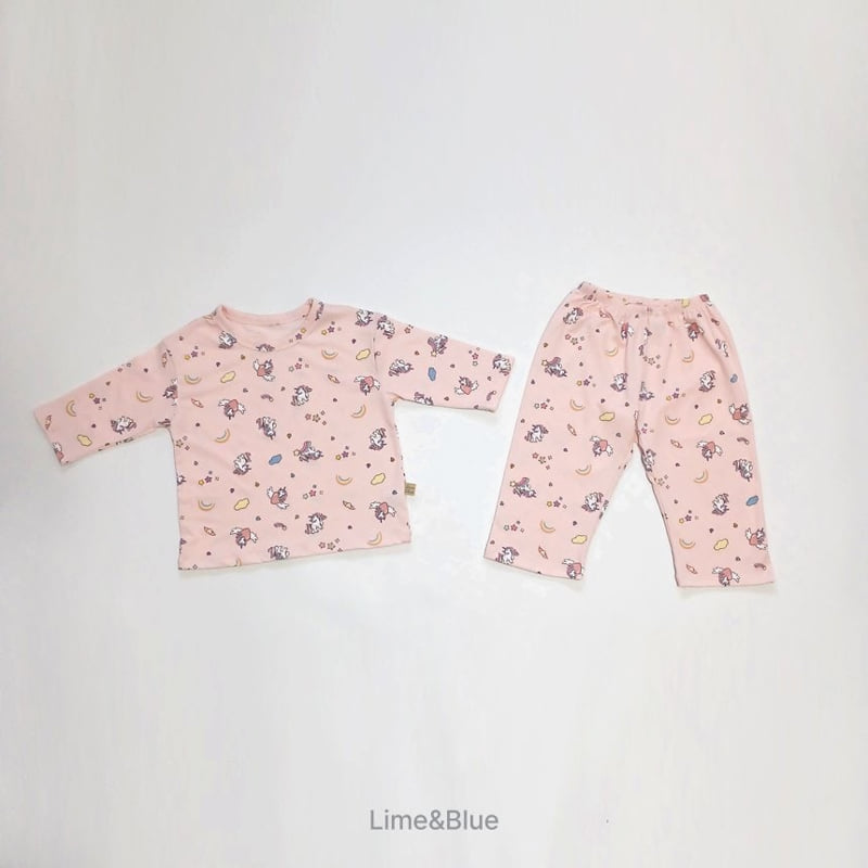 Lime & Blue - Korean Children Fashion - #discoveringself - One Pick Unicorn Pajamas - 4