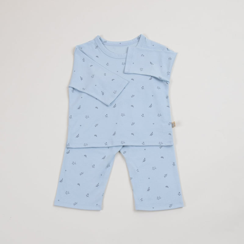 Lime & Blue - Korean Children Fashion - #kidsstore - Organic Leaf Pajamas - 5