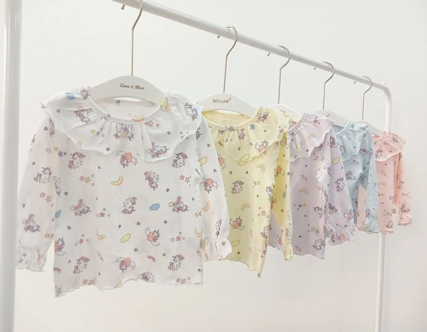 Lime & Blue - Korean Children Fashion - #prettylittlegirls - Lovey Unicorn Pajamas - 2