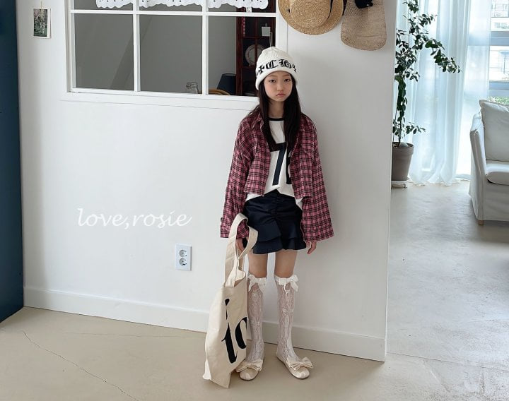 Love Rosie - Korean Children Fashion - #designkidswear - Check Crop Loose Shirt with Mom - 5