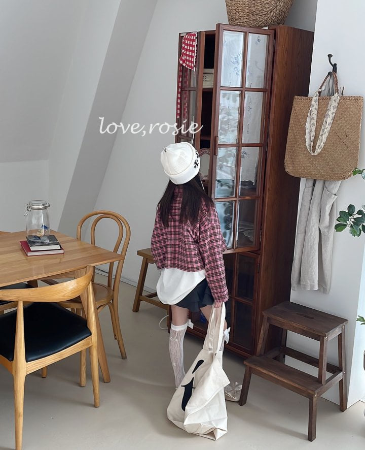 Love Rosie - Korean Children Fashion - #kidsstore - Check Crop Loose Shirt with Mom - 9