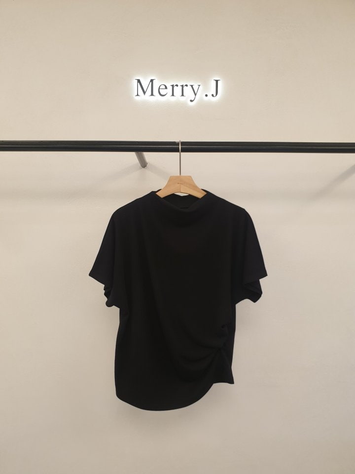 Merry J - Korean Women Fashion - #momslook - Monchew Drape Tee - 7