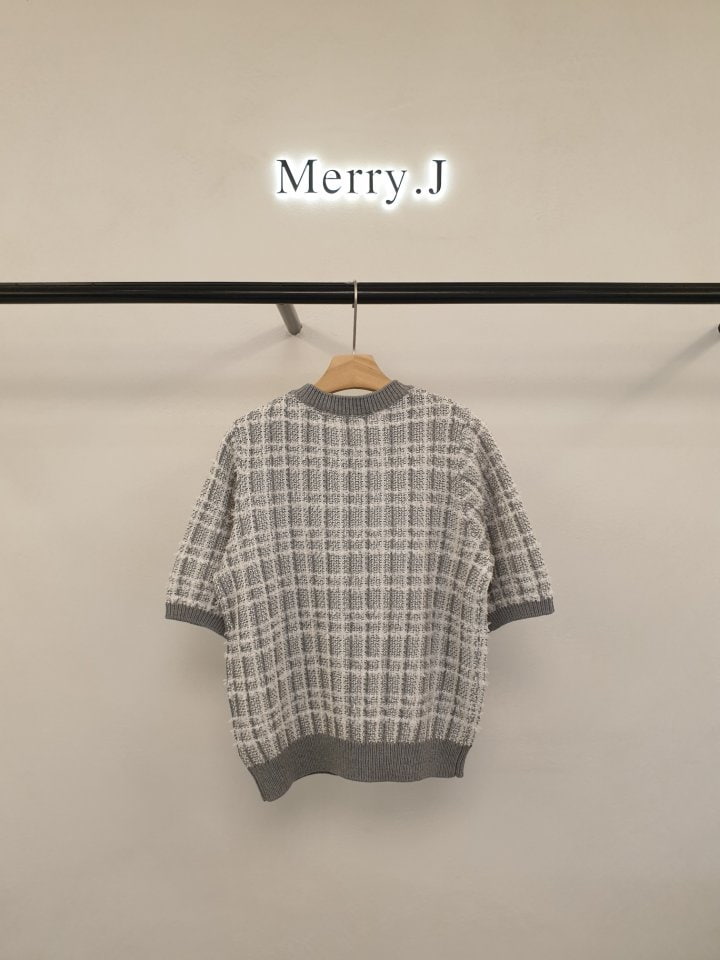 Merry J - Korean Women Fashion - #womensfashion - Tweed Round Knit Top - 4