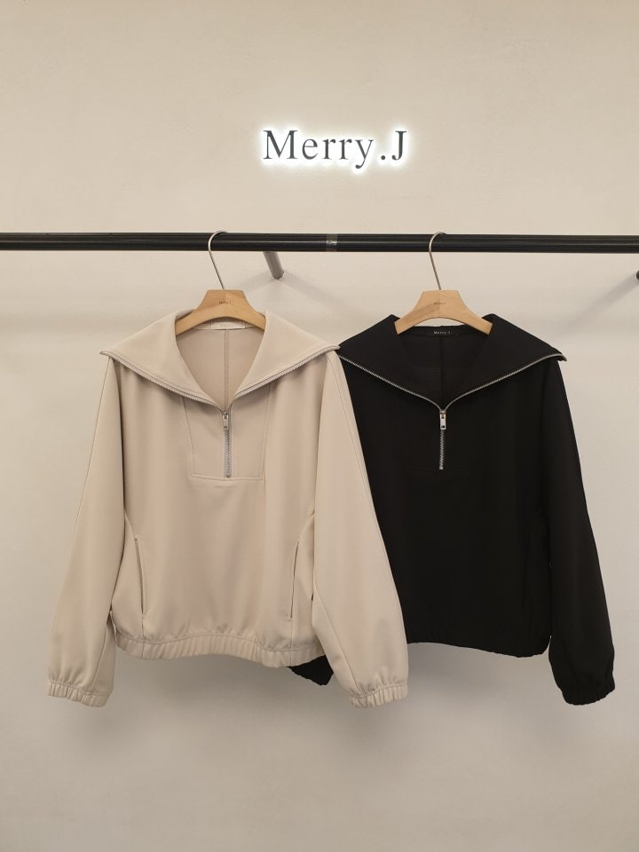 Merry J - Korean Women Fashion - #momslook - Leese Zipper Sweatshirts - 2