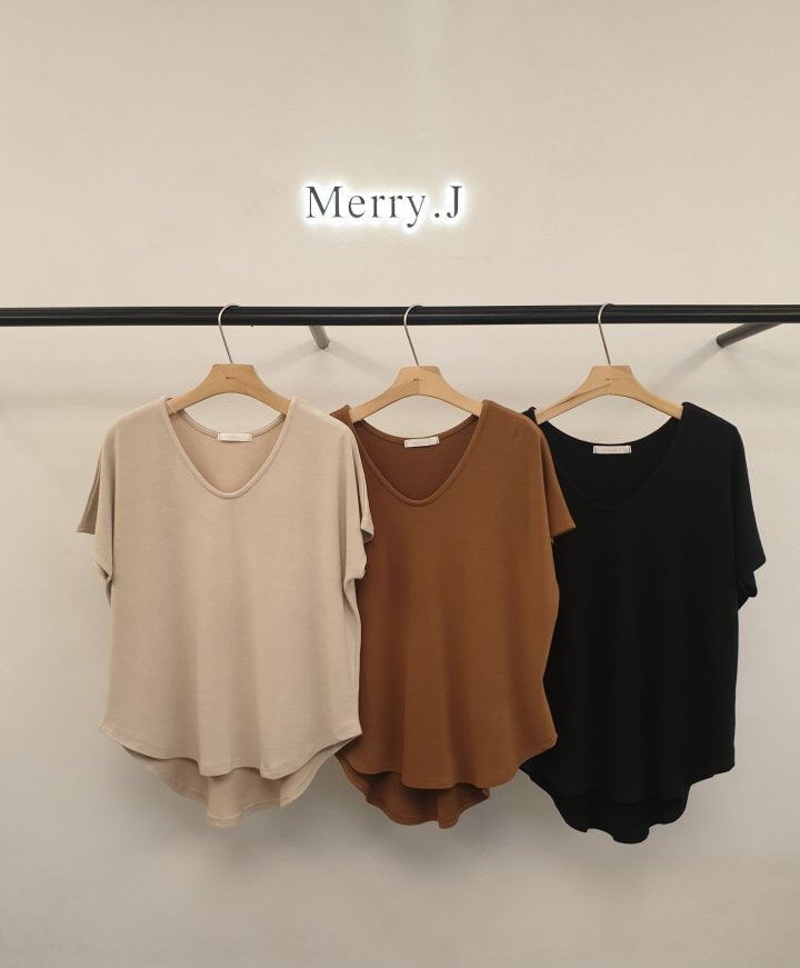 Merry J - Korean Women Fashion - #momslook - Heim V Neck Tee