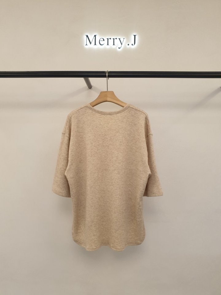 Merry J - Korean Women Fashion - #restrostyle - Powder U Neck Tee - 5