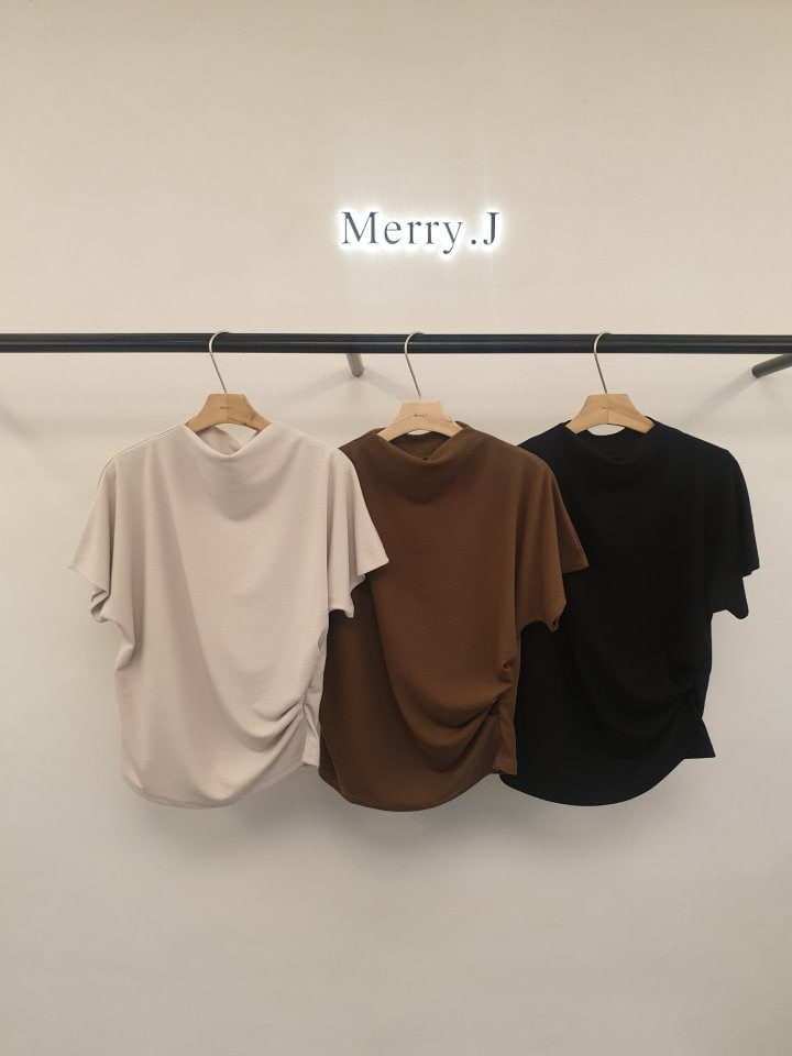 Merry J - Korean Women Fashion - #momslook - Monchew Drape Tee - 4