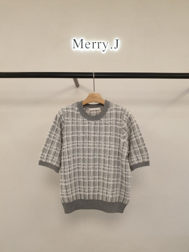 Merry J - Korean Women Fashion - #womensfashion - Tweed Round Knit Top