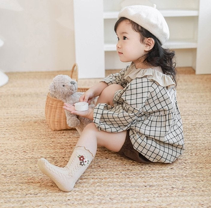 Miso - Korean Baby Fashion - #babyboutique - Flower Chain Socks - 8