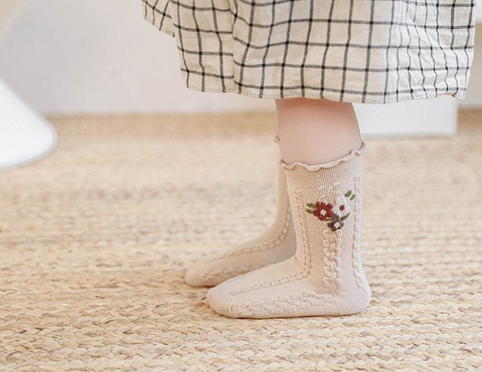 Miso - Korean Baby Fashion - #babyboutiqueclothing - Flower Chain Socks - 9