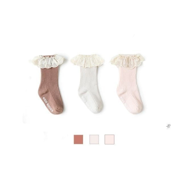 Miso - Korean Baby Fashion - #babyboutiqueclothing - Cotton Lace Half Tights