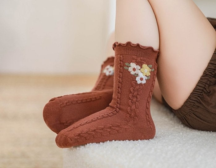 Miso - Korean Baby Fashion - #babyclothing - Flower Chain Socks - 10