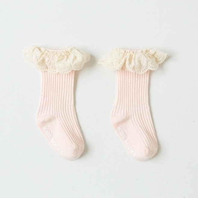 Miso - Korean Baby Fashion - #babyfashion - Cotton Lace Half Tights - 3