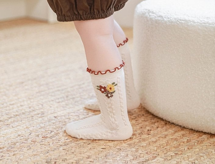 Miso - Korean Baby Fashion - #babyfever - Flower Chain Socks - 12