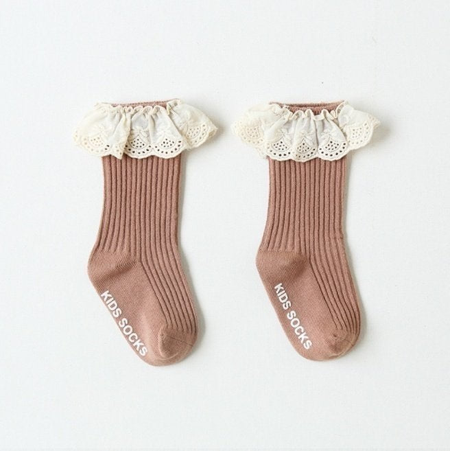 Miso - Korean Baby Fashion - #babyfashion - Cotton Lace Half Tights - 4