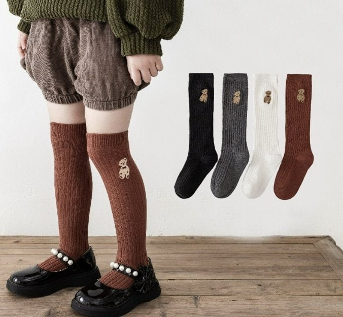 Miso - Korean Baby Fashion - #babyoninstagram - Bear Knee Socks