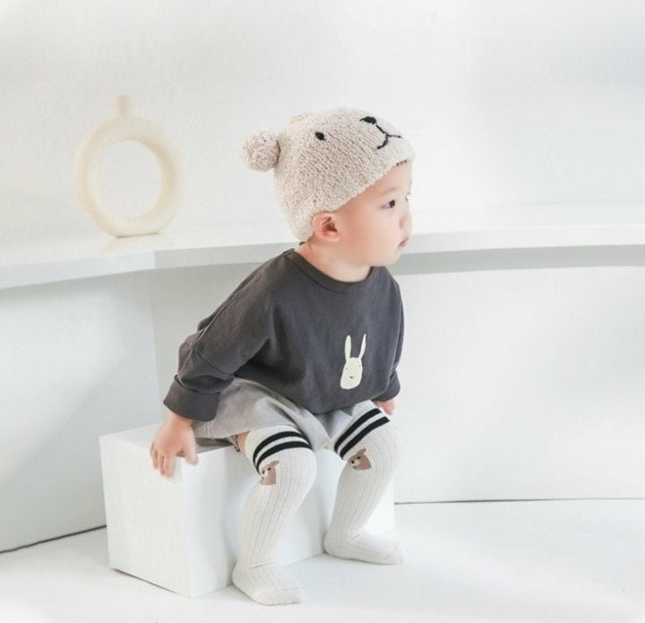 Miso - Korean Baby Fashion - #babyootd - Two Lines Bear Socks - 3